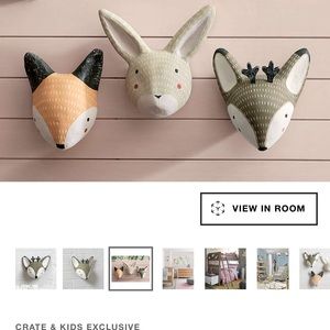 Crate&Barrel Paper Mache Woodland Wall Decor